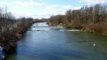 Blick von der Seenbrcke auf die Traisen flussaufwrts